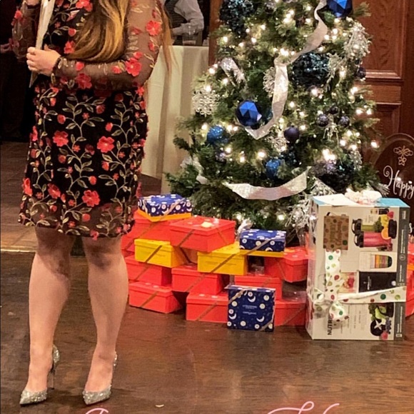 High Neck Embroidered Dress (Plus) - Picture 5 of 6